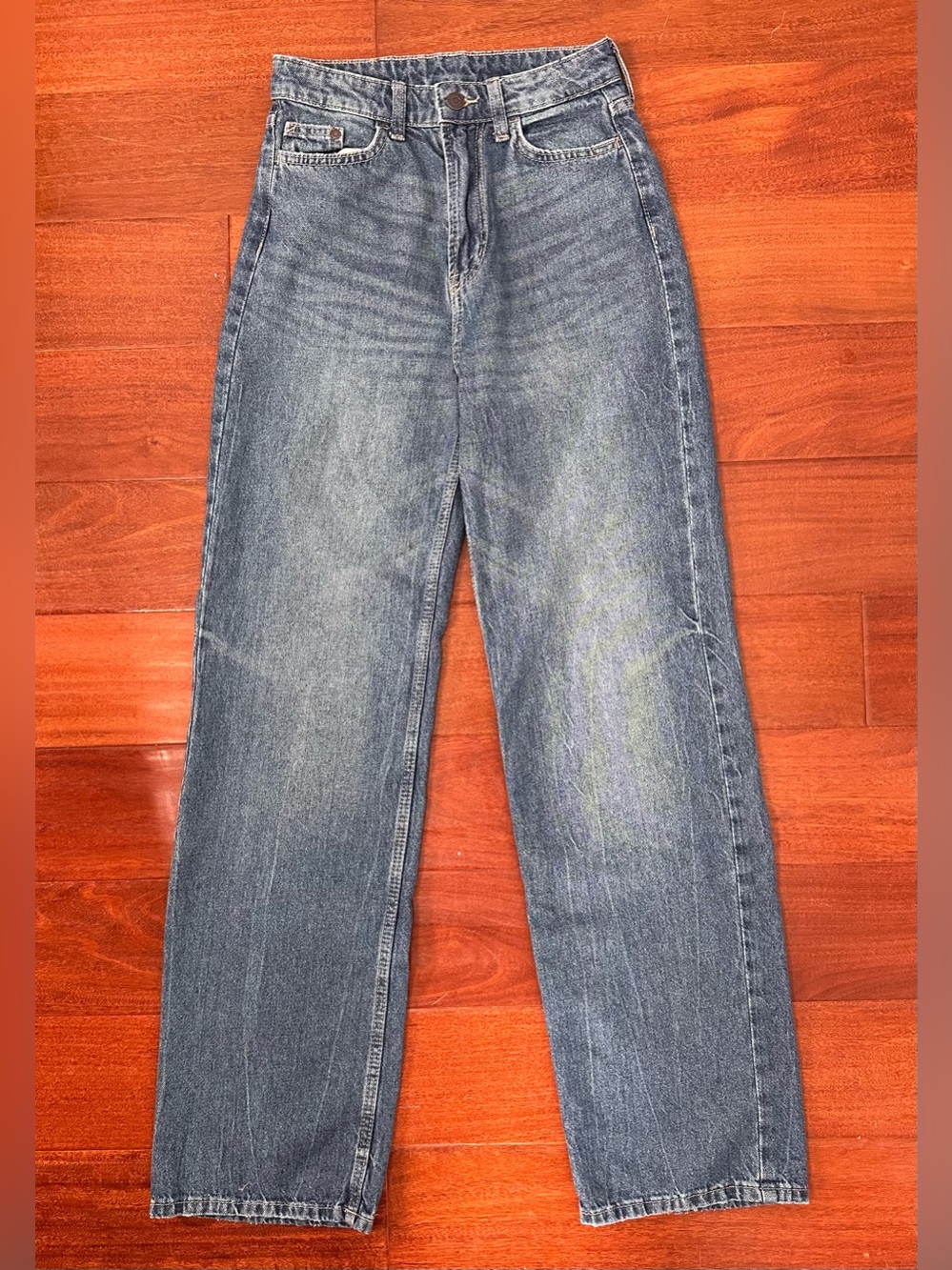 H&M &Denim Ultra High Waist Wide Leg Jeans Women’s Size 2 Blue Medium Wash